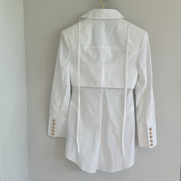 BALMAIN Lingerie Cut Poplin Dress in Blanc NWT - Picture 11 of 12